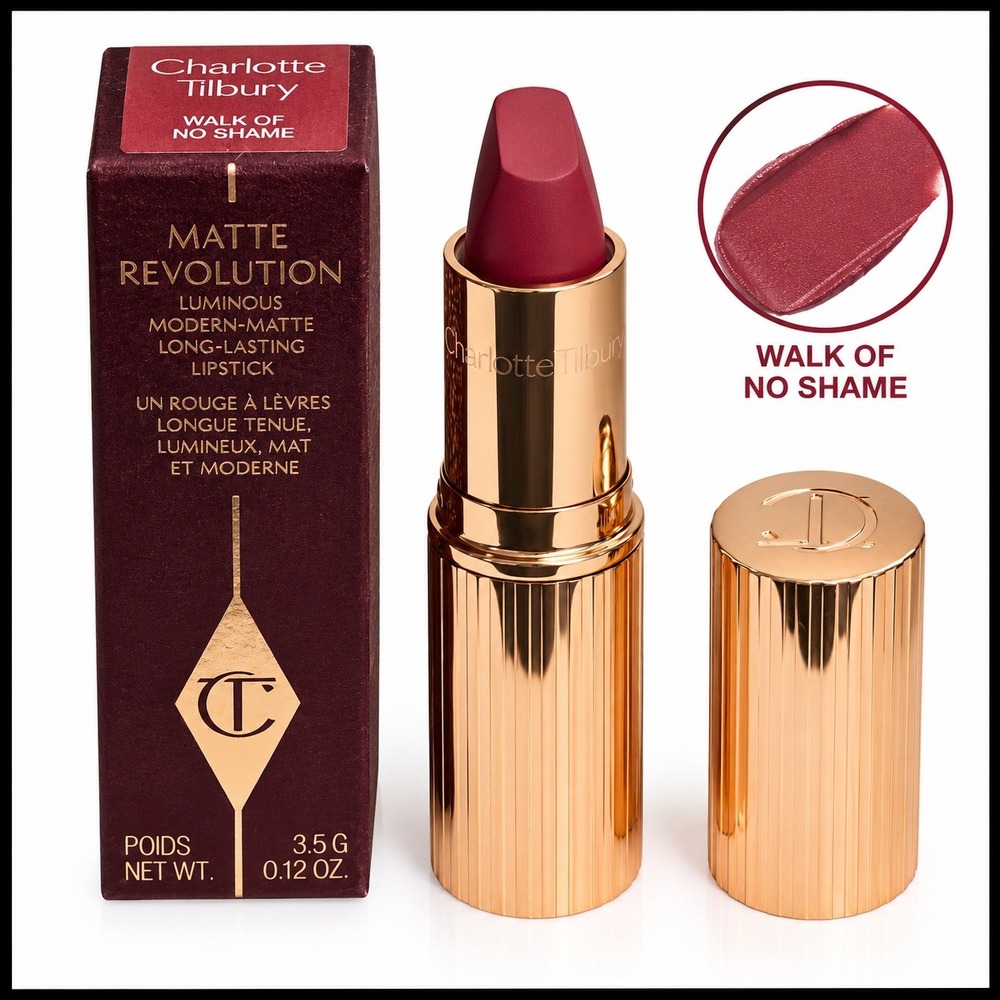 Charlotte Tilbury Matte Revolution Lipstick Walk of No Shame 3.5g 0.12oz NEW